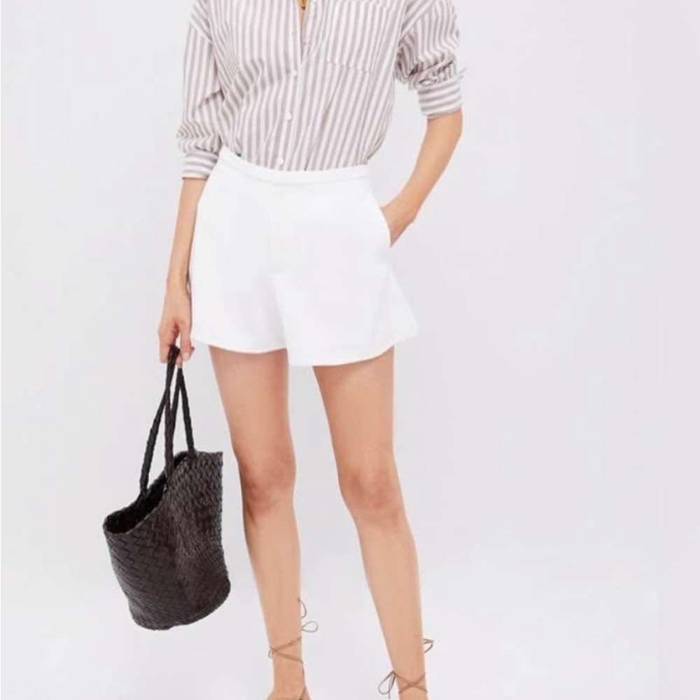 High-Rise White Skort with Clean Waistband